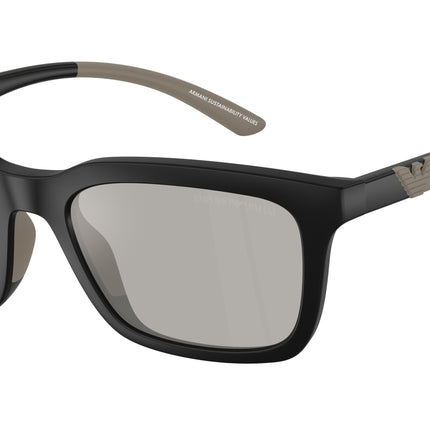Emporio Armani EA4249U Rectangle Sunglasses  50016G-Matte Black 55-145-20 - Color Map Black