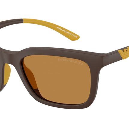 Emporio Armani EA4249U Rectangle Sunglasses  625893-Matte Brown 55-145-20 - Color Map Brown
