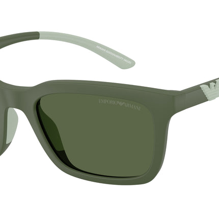 Emporio Armani EA4249U Rectangle Sunglasses  625971-Matte Agave 55-145-20 - Color Map Green