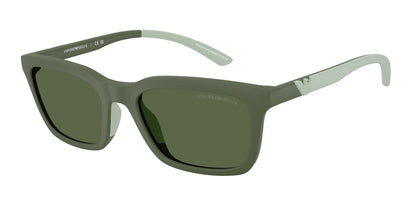 Emporio Armani EA4249U Rectangle Sunglasses  625971-Matte Agave 55-145-20 - Color Map Green