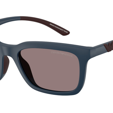 Emporio Armani EA4249U Rectangle Sunglasses  62607N-Matte Blue 55-145-20 - Color Map Blue