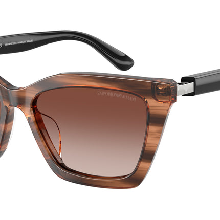 Emporio Armani EA4250U Butterfly Sunglasses  626613-Shiny Striped Brown 54-140-16 - Color Map Brown