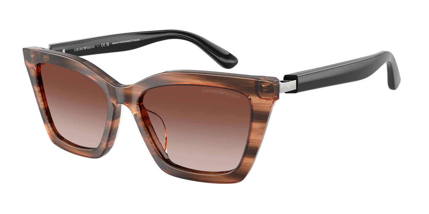 Emporio Armani EA4250U Butterfly Sunglasses  626613-Shiny Striped Brown 54-140-16 - Color Map Brown