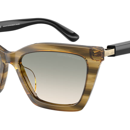 Emporio Armani EA4250U Butterfly Sunglasses  62672C-Shiny Striped Green 54-140-16 - Color Map Green