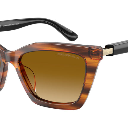 Emporio Armani EA4250U Butterfly Sunglasses  62682L-Shiny Striped Yellow 54-140-16 - Color Map Yellow