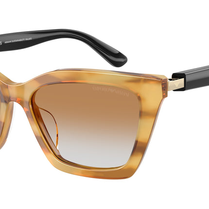 Emporio Armani EA4250U Butterfly Sunglasses  62692Q-Shiny Striped Honey 54-140-16 - Color Map Yellow