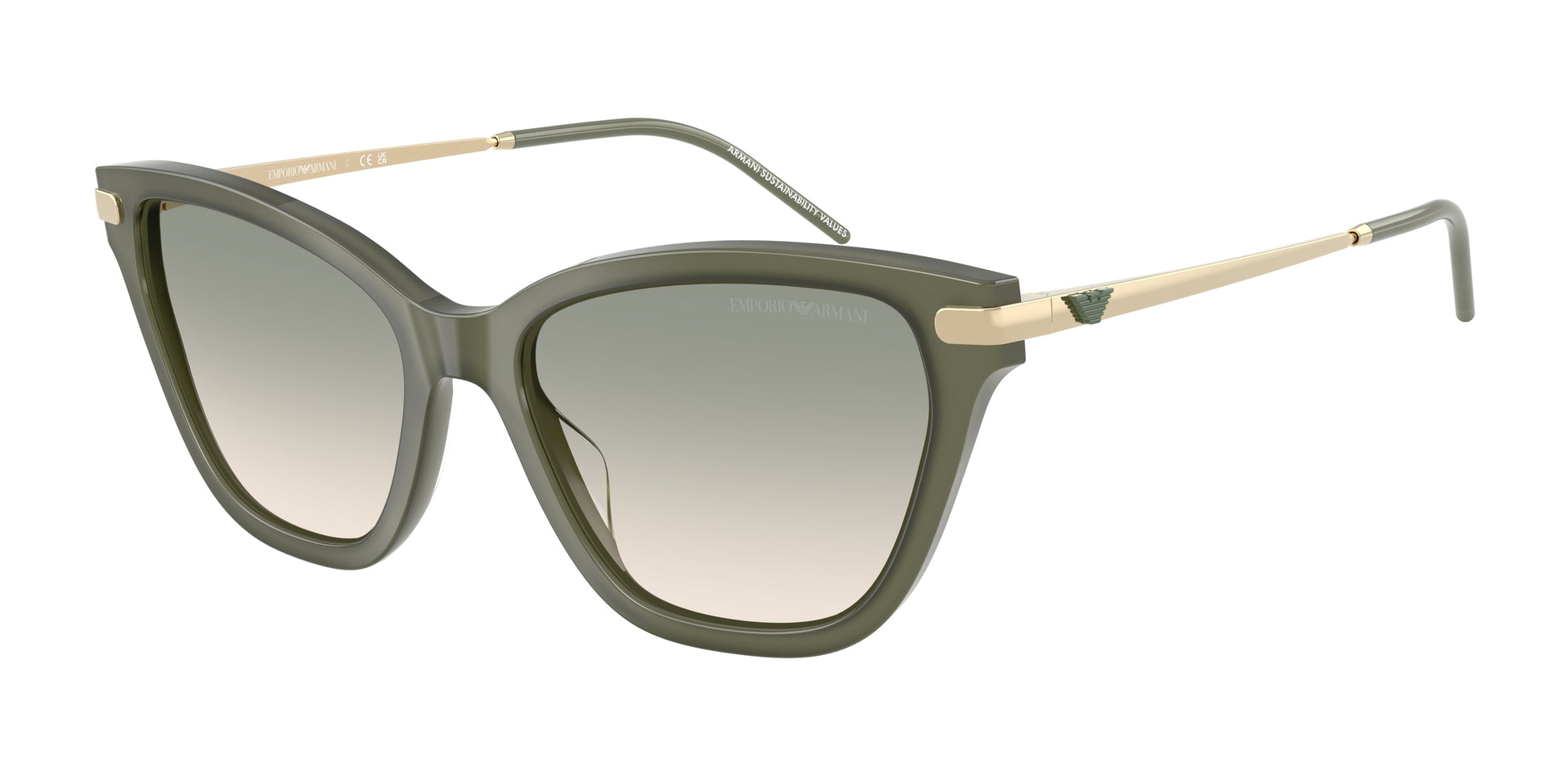 Emporio Armani EA4251 Cat Eye Sunglasses  62642C-Shiny Opal Green 54-140-17 - Color Map Green