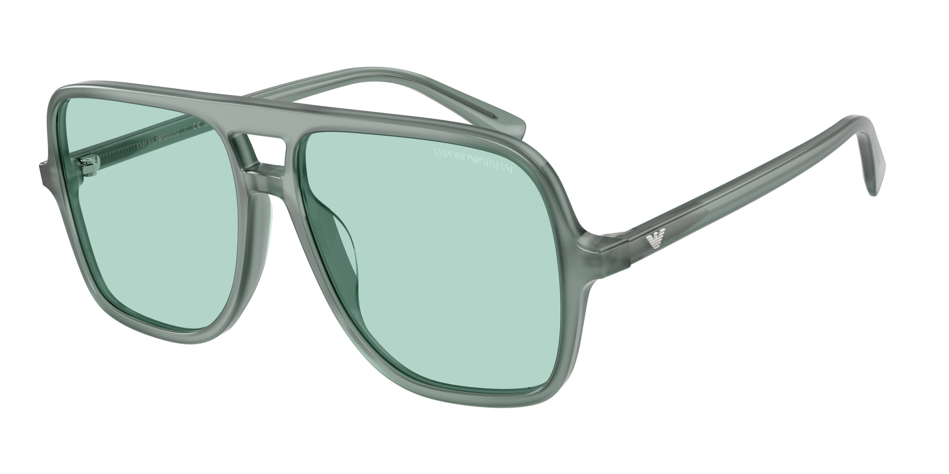 Emporio Armani EA4252U Pilot Sunglasses  627065-Shiny Opaline Light Blue 57-145-15 - Color Map Blue