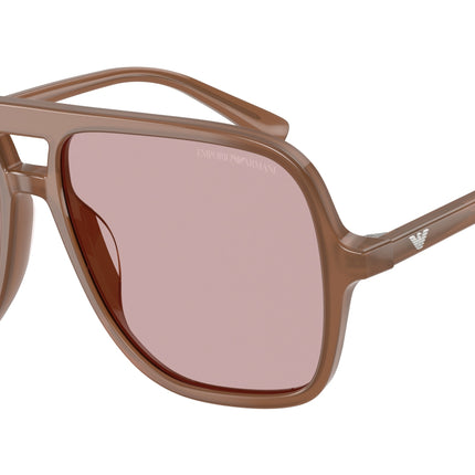 Emporio Armani EA4252U Pilot Sunglasses  627173-Shiny Opaline Light Brown 57-145-15 - Color Map Brown