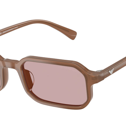 Emporio Armani EA4253U Rectangle Sunglasses  627173-Shiny Opaline Light Brown 54-145-21 - Color Map Brown