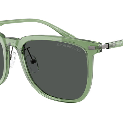 Emporio Armani EA4255D Irregular Sunglasses  536287-Shiny Transparent Green 56-145-18 - Color Map Green