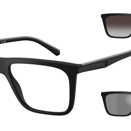 Emporio Armani EA4258F Square Sunglasses  50011W-Matte Black 56-145-17 - Color Map Black