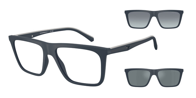 Emporio Armani EA4258F Square Sunglasses  50881W-Matte Blue 56-145-17 - Color Map Blue