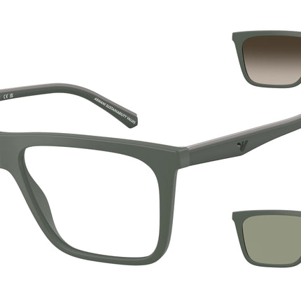 Emporio Armani EA4258F Square Sunglasses  63121W-Matte Green 56-145-17 - Color Map Green