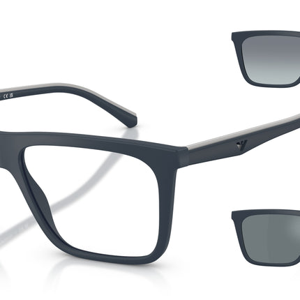 Emporio Armani EA4258 Square Sunglasses  50881W-Matte Blue 56-145-17 - Color Map Blue