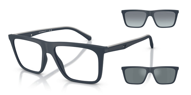 Emporio Armani EA4258 Square Sunglasses  50881W-Matte Blue 56-145-17 - Color Map Blue