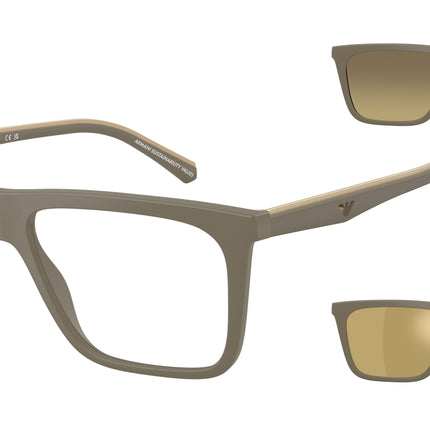 Emporio Armani EA4258 Square Sunglasses  54371W-Matte Beige 56-145-17 - Color Map Brown