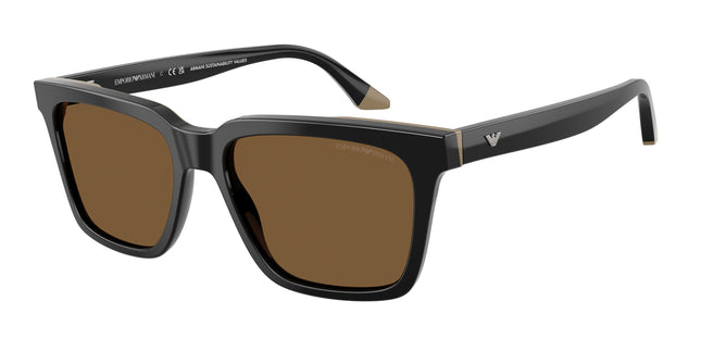 Emporio Armani EA4260 Square Sunglasses  631373-Black/Beige 55-145-17 - Color Map Black