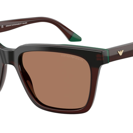 Emporio Armani EA4260 Square Sunglasses  631573-Opaline Brown/Green 55-145-17 - Color Map Brown