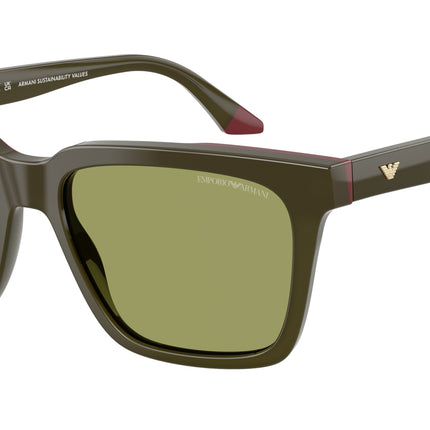 Emporio Armani EA4260 Square Sunglasses  63162A-Opaline Green/Bordeaux 55-145-17 - Color Map Green
