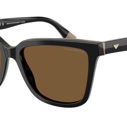 Emporio Armani EA4261 Irregular Sunglasses  631373-Black/Beige 55-140-17 - Color Map Black