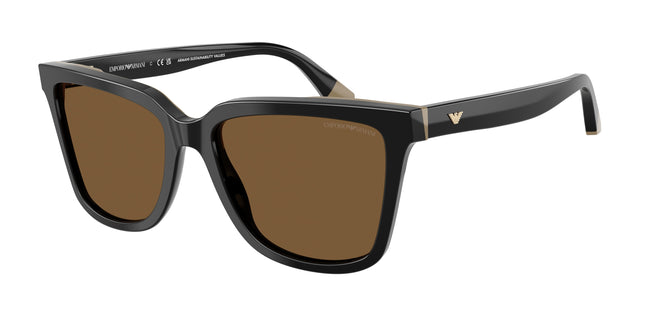 Emporio Armani EA4261 Irregular Sunglasses  631373-Black/Beige 55-140-17 - Color Map Black
