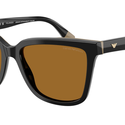 Emporio Armani EA4261 Irregular Sunglasses  631383-Black/Beige 55-140-17 - Color Map Black