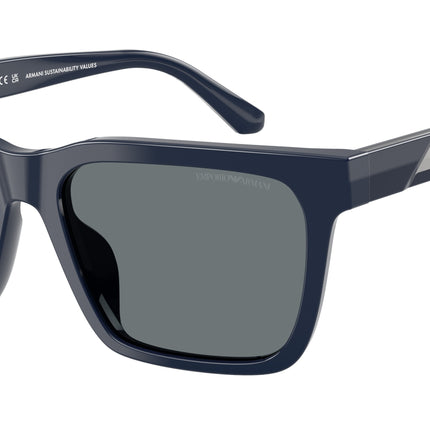 Emporio Armani EA4262U Square Sunglasses  603980-Shiny Blue 57-145-19 - Color Map Blue