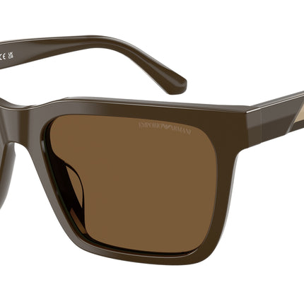 Emporio Armani EA4262U Square Sunglasses  630773-Shiny Brown 57-145-19 - Color Map Brown