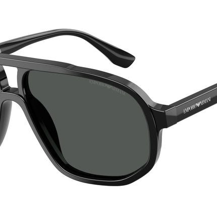 Emporio Armani EA4263U Pilot Sunglasses  501787-Shiny Black 57-145-14 - Color Map Black