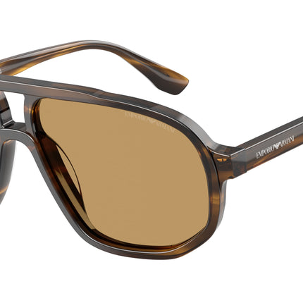 Emporio Armani EA4263U Pilot Sunglasses  632673-Striped Dark Green 57-145-14 - Color Map Green