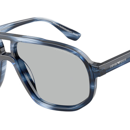Emporio Armani EA4263U Pilot Sunglasses  632787-Striped Dark Blue 57-145-14 - Color Map Blue