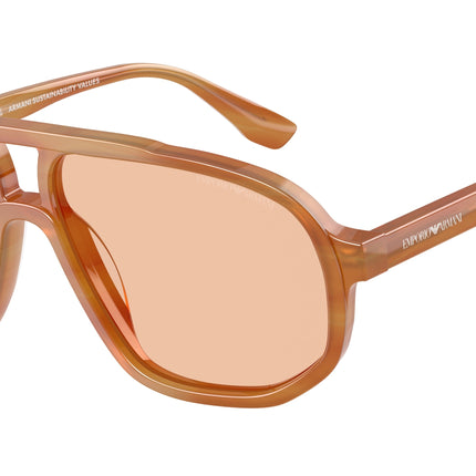Emporio Armani EA4263U Pilot Sunglasses  632873-Striped Light Brown 57-145-14 - Color Map Brown