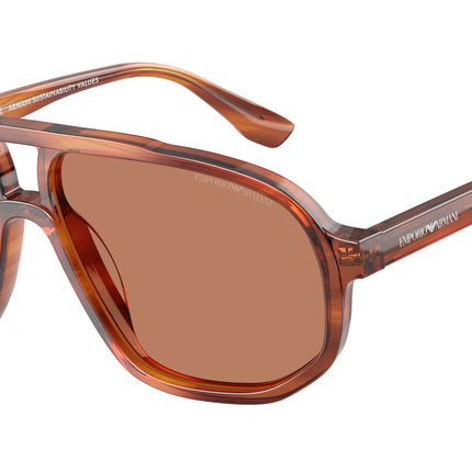 Emporio Armani EA4263U Pilot Sunglasses  632973-Striped Dark Brown 57-145-14 - Color Map Brown