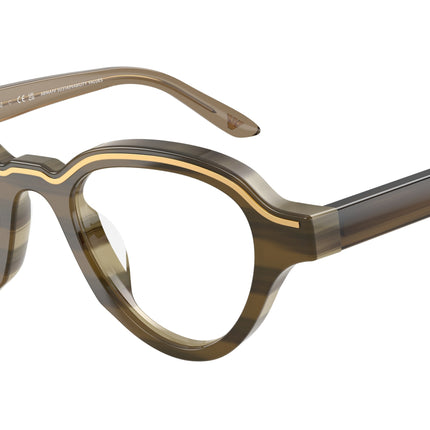 Emporio Armani EA4264U Irregular Sunglasses  63381W-Brown On Striped Beige 47-145-20 - Color Map Brown