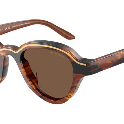 Emporio Armani EA4264U Irregular Sunglasses  633973-Striped Dark Brown 47-145-20 - Color Map Brown
