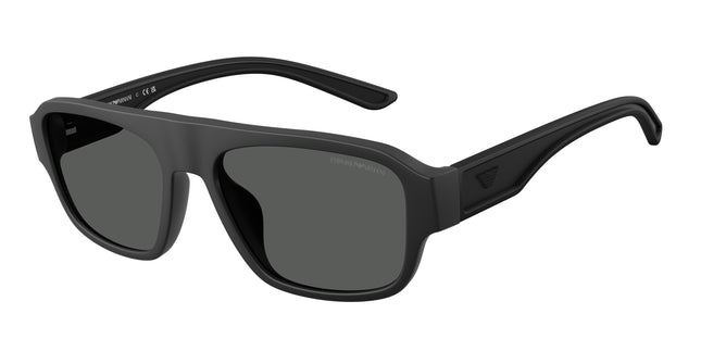 Emporio Armani EA4266U Irregular Sunglasses  500187-Rubberized Matte Black 55-145-17 - Color Map Black