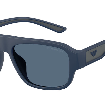 Emporio Armani EA4266U Irregular Sunglasses  618580-Rubberized Matte Blue 55-145-17 - Color Map Blue