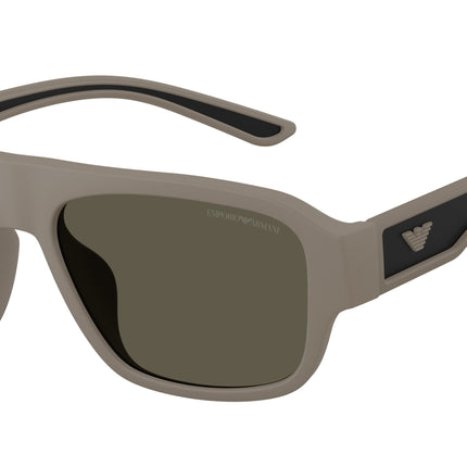 Emporio Armani EA4266U Irregular Sunglasses  636187-Rubberized Matte Light Brown 55-145-17 - Color Map Brown