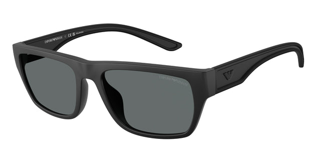 Emporio Armani EA4267U Pillow Sunglasses  500181-Rubberized Matte Black 57-145-18 - Color Map Black