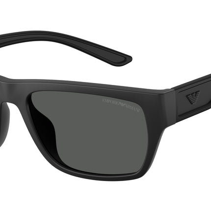 Emporio Armani EA4267U Pillow Sunglasses  500187-Rubberized Matte Black 57-145-18 - Color Map Black