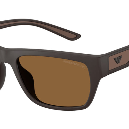 Emporio Armani EA4267U Pillow Sunglasses  618673-Rubberized Matte Brown 57-145-18 - Color Map Brown