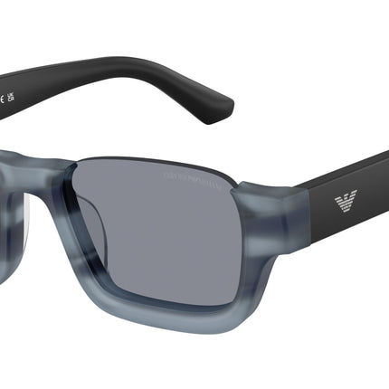 Emporio Armani EA4268U Irregular Sunglasses  6368/1-Striped Havana Blue 58-145-12 - Color Map Blue