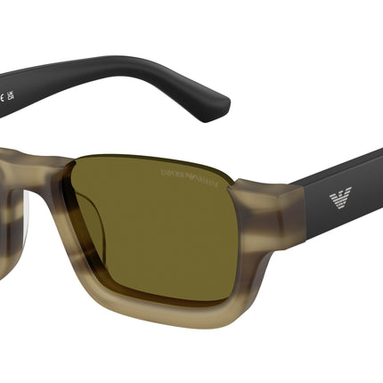 Emporio Armani EA4268U Irregular Sunglasses  6369/2-Striped Havana Green 58-145-12 - Color Map Green