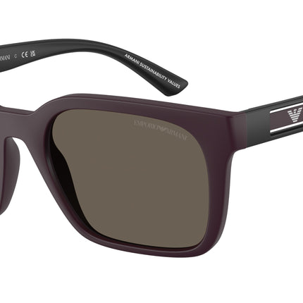 Emporio Armani EA4269F Square Sunglasses  6371/3-Matte Plum 56-145-20 - Color Map Violet