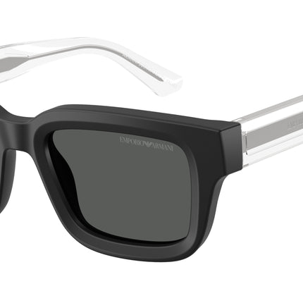 Emporio Armani EA4270F Irregular Sunglasses  500187-Matte Black 53-145-19 - Color Map Black