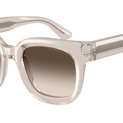 Emporio Armani EA4271F Irregular Sunglasses  63630A-Shiny Transparent Tundra 49-140-20 - Color Map Brown