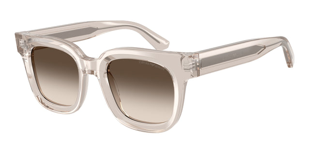 Emporio Armani EA4271F Irregular Sunglasses  63630A-Shiny Transparent Tundra 49-140-20 - Color Map Brown