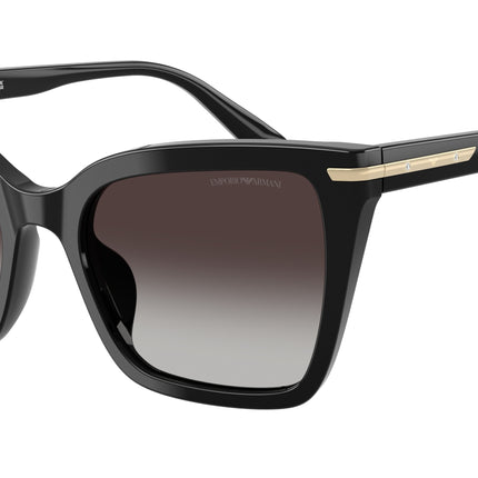 Emporio Armani EA4273BU Square Sunglasses  50178G-Shiny Black 53-140-19 - Color Map Black