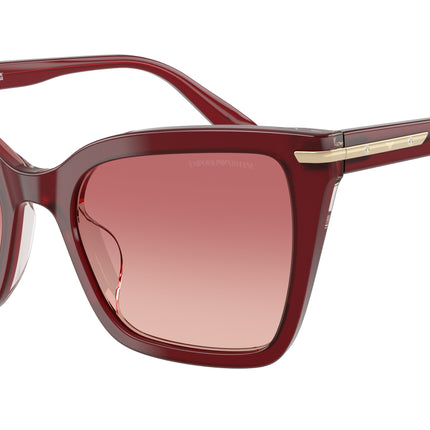 Emporio Armani EA4273BU Square Sunglasses  6377A5-Shiny Bordeaux 53-140-19 - Color Map Red